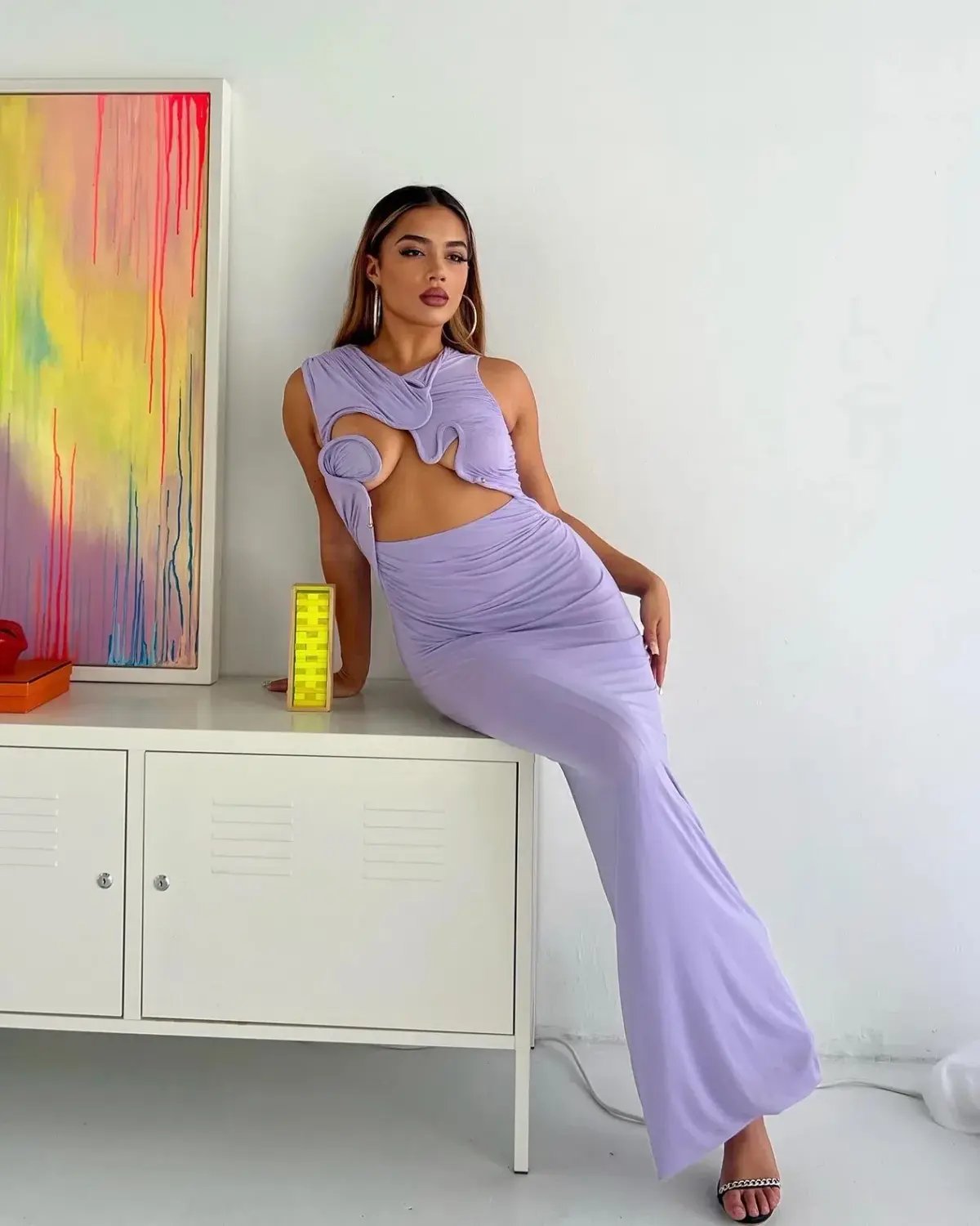 Christopher Esber Venus Tank Dress Lilac Size AU 8 photo 4