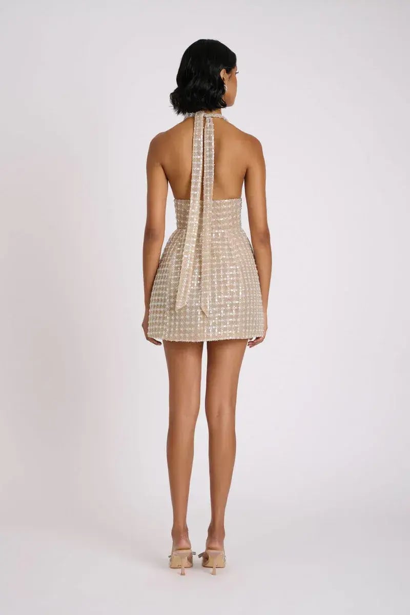 ELIYA THE LABEL Roberta Dress XS Nude Silver photo 4