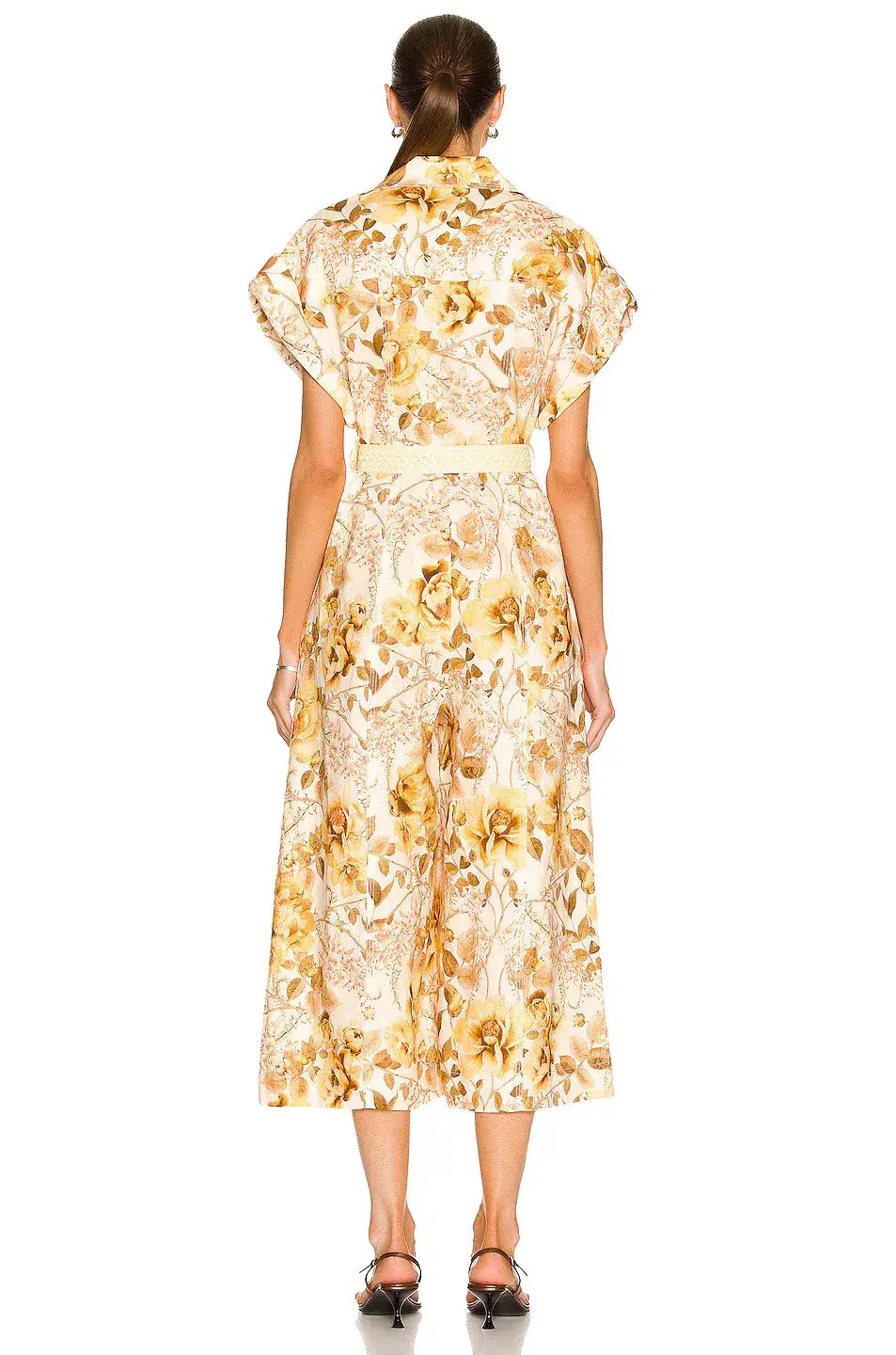 Zimmermann Rosa Roll Cuff Jumpsuit Print Size 16 photo 4