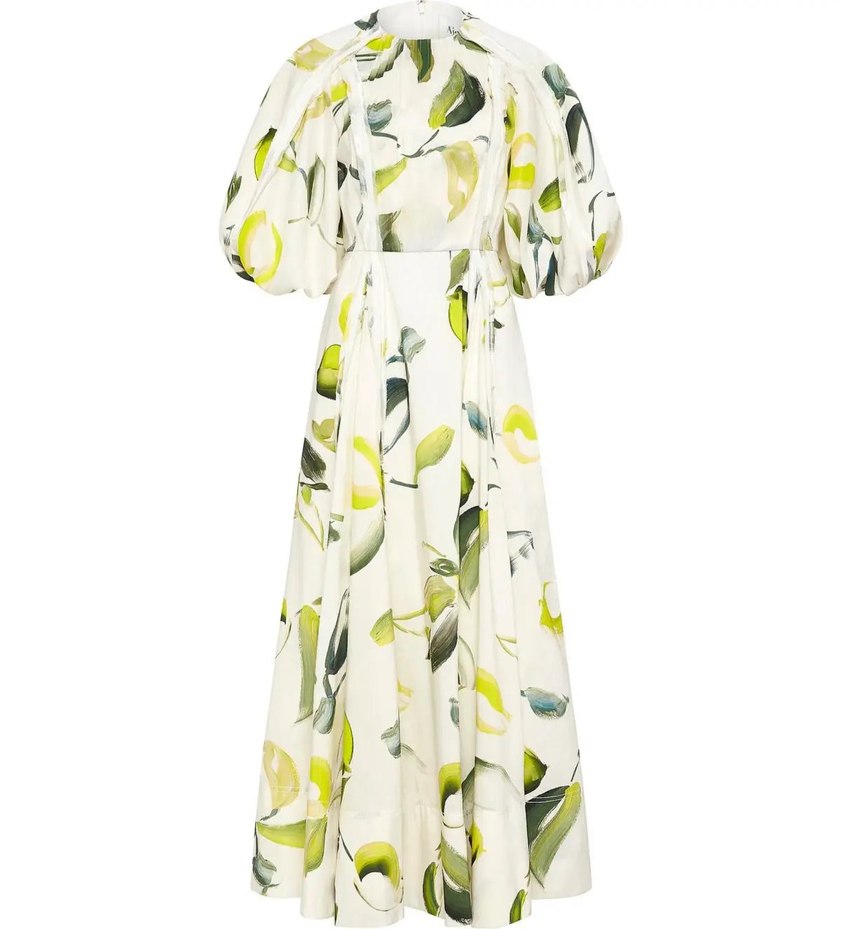 Aje Zest Midi Dress Tropical Lime Print Size AU 12 photo 6
