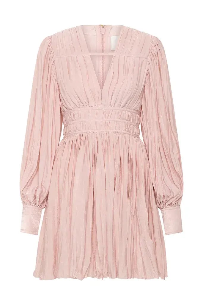 Aje Catalyst Pleated Mini Dress Blush Pink Size 8 photo 4