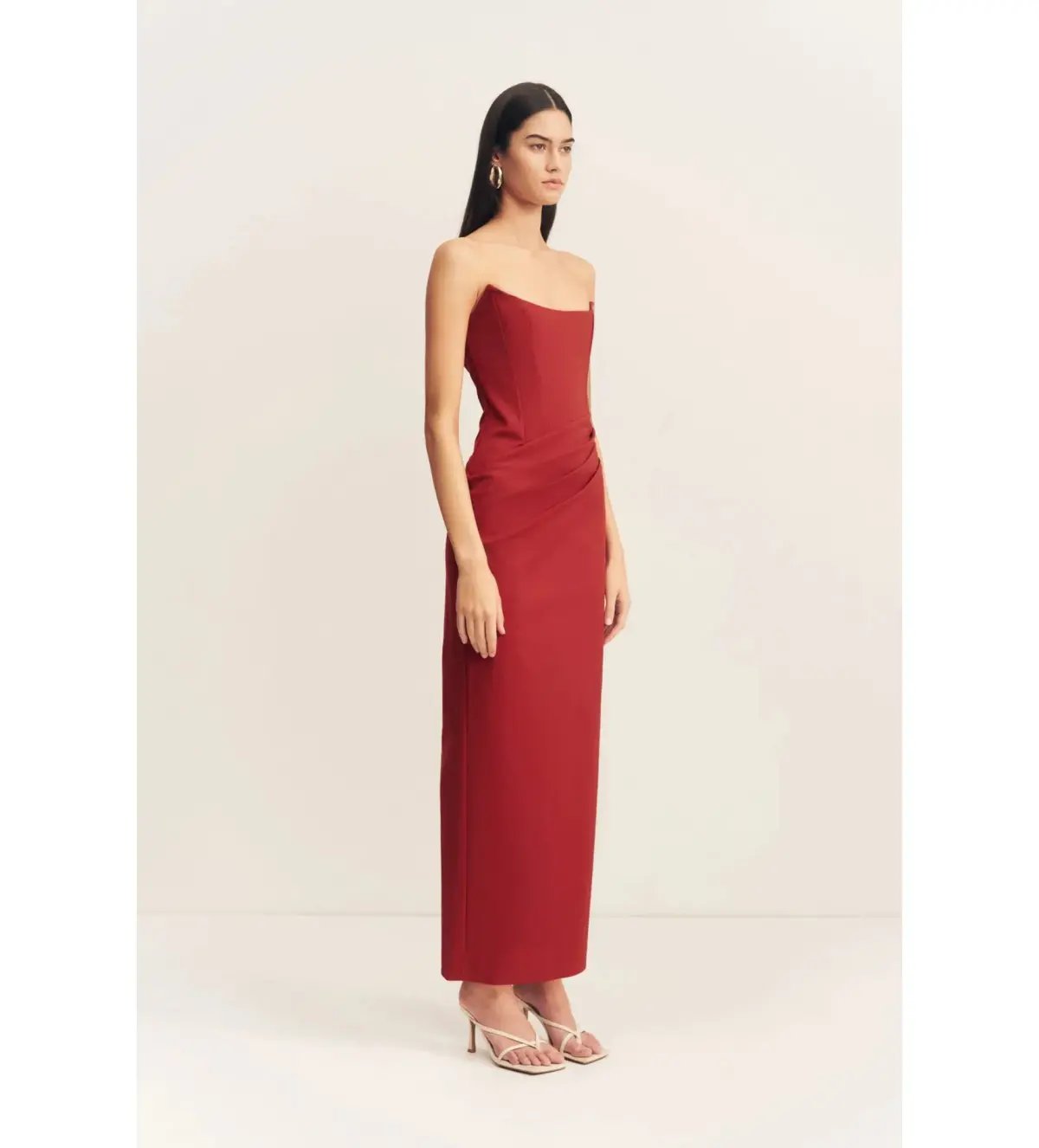 Shona Joy Lani Corset Maxi Dress in Red Dahlia Size AU 10 photo 2