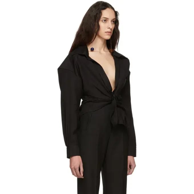 Jacquemus La Chemise Pavia Shirt Black Size 8 photo 2