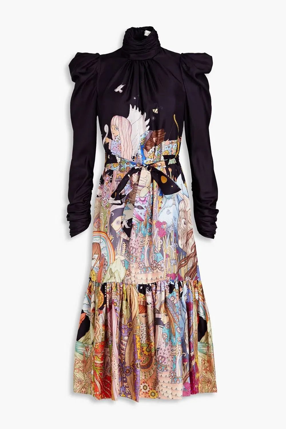 Zimmermann Celestial Gathered Frill Midi Dress Midnight Star Girls Size 0 / AU 8 photo 3