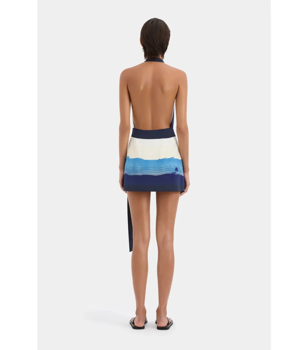 Sir the Label Mariner Wrap Halter Mini Dress Shoreline Stripe Size AU 3 / AU 12 photo 3