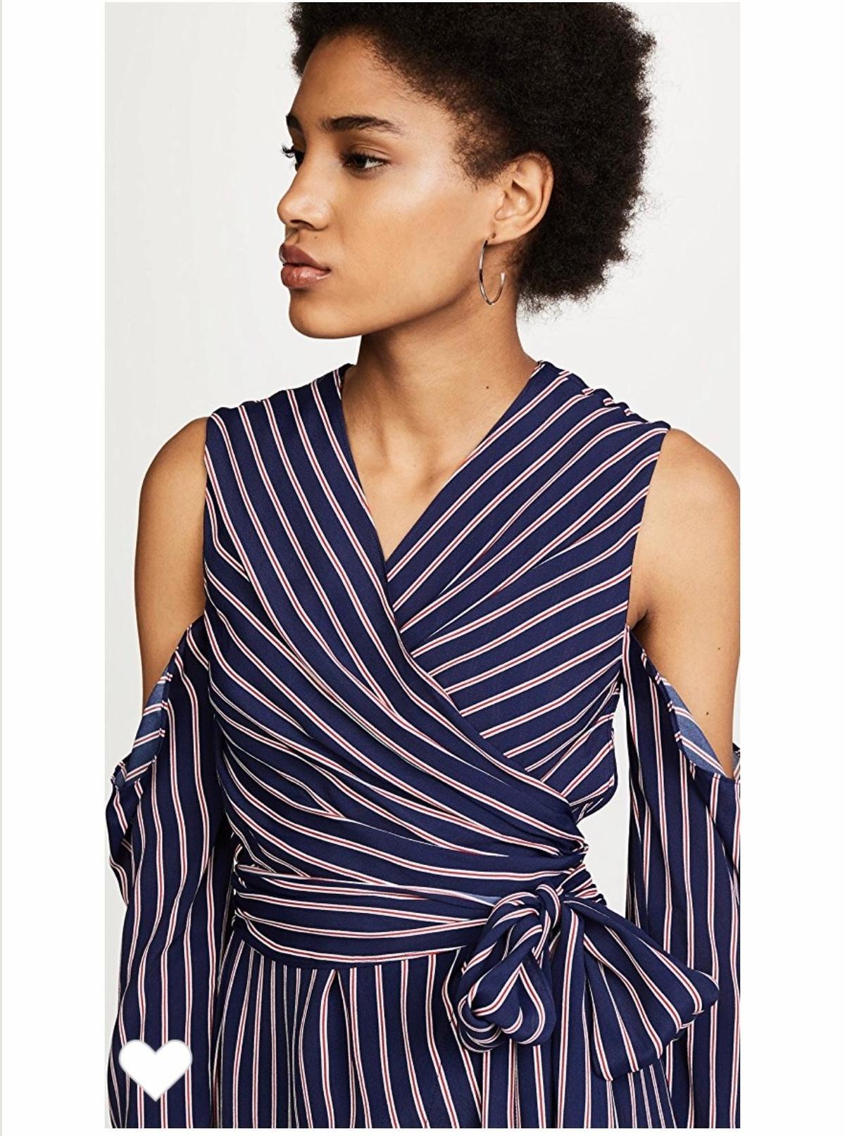 Nicolas Pin Stripe Dress Navy Size 6 photo 2