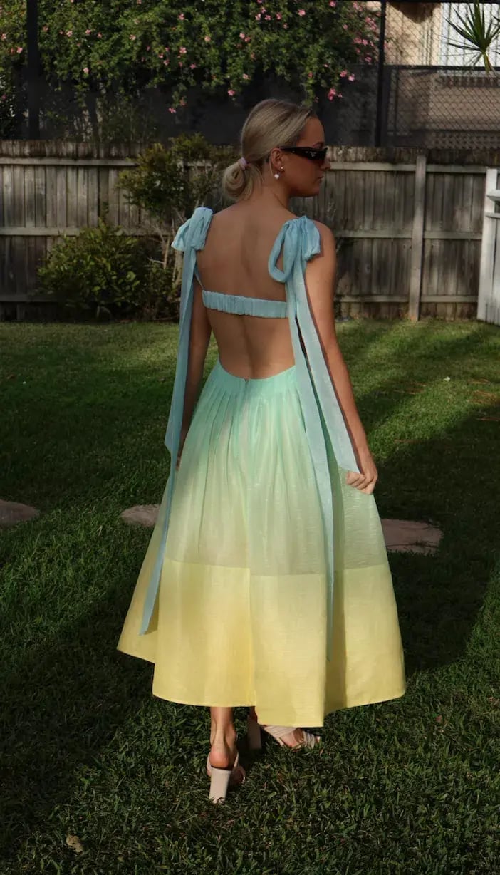 Zimmermann Oasis Bralette Dress Ombré Gown 0 / AU 8 photo 4
