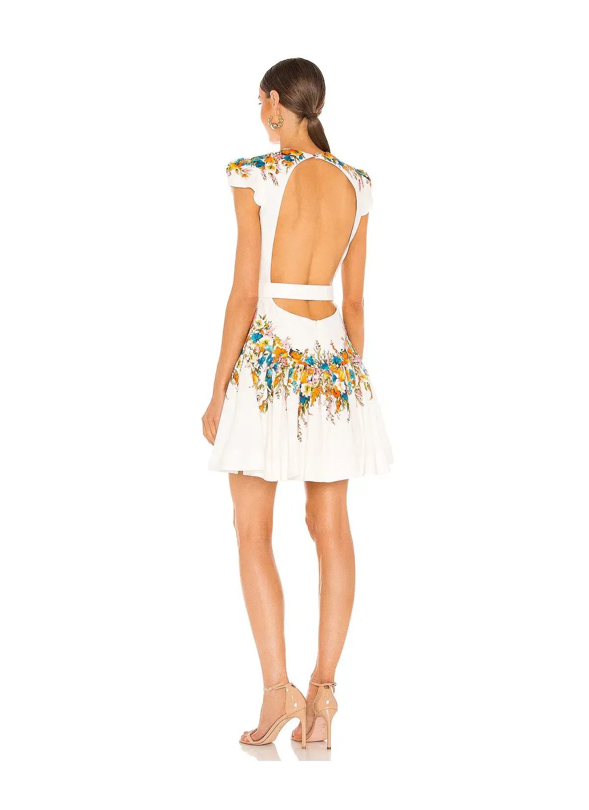 Zimmermann Estelle Tie Mini Dress in Cream Floral Size 2/ AU 12 photo 3