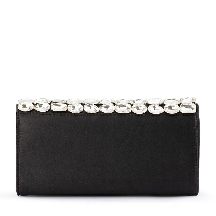 Olga Berg Renata Crystal Encrusted Clutch - Black/Silver photo 3