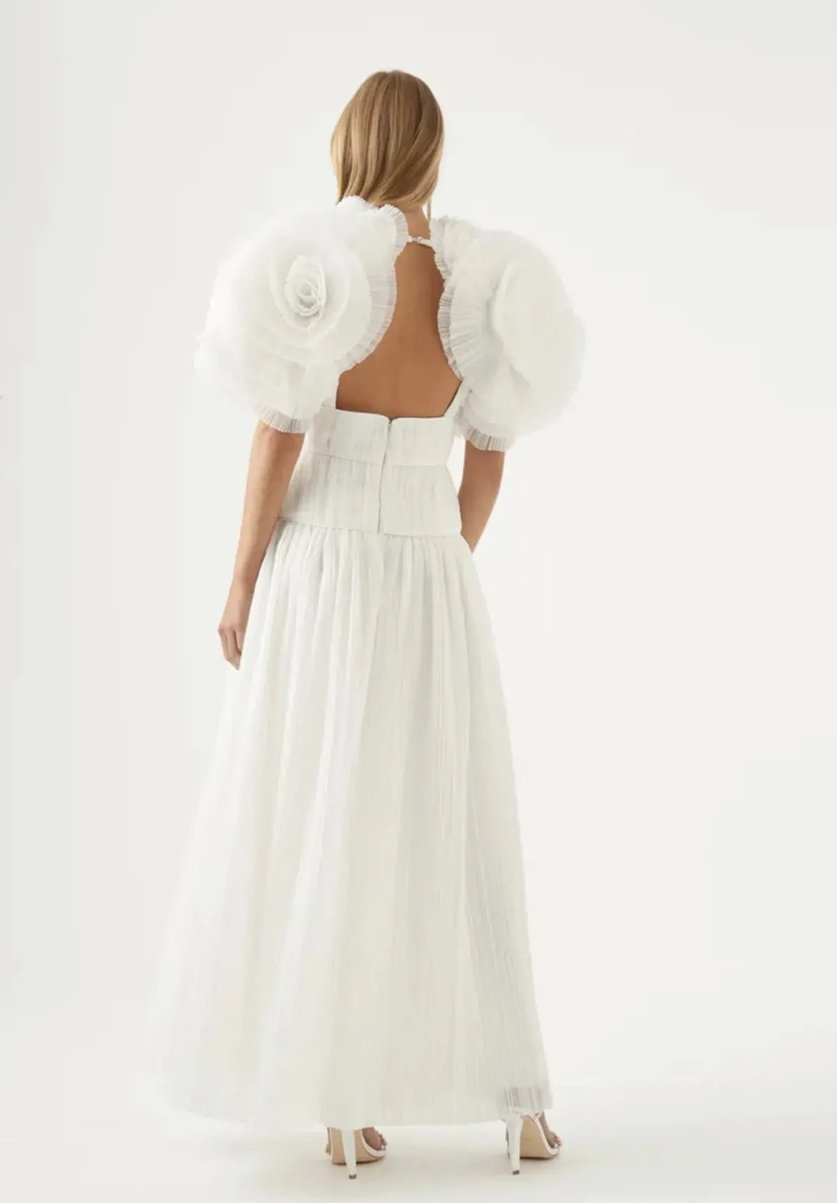 Aje Expressive Pleated Maxi Dress in Ivory Size 6 photo 3
