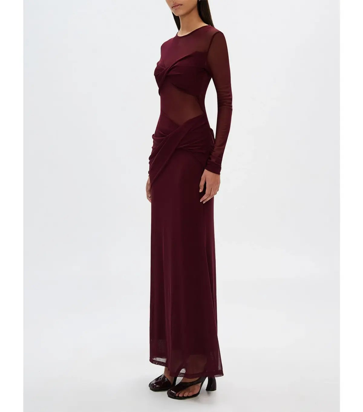 Misha The Abelia Mesh Maxi Dress in Berry Size 10 photo 3
