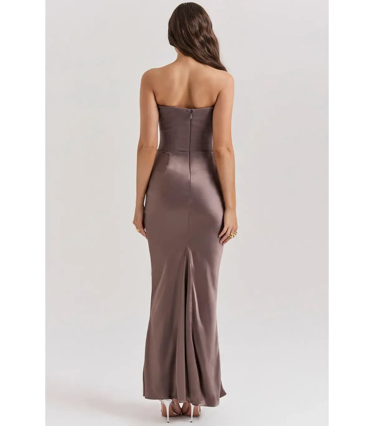 House Of CB Strapless Corset Maxi Dress Smoke Size AU 8 photo 3