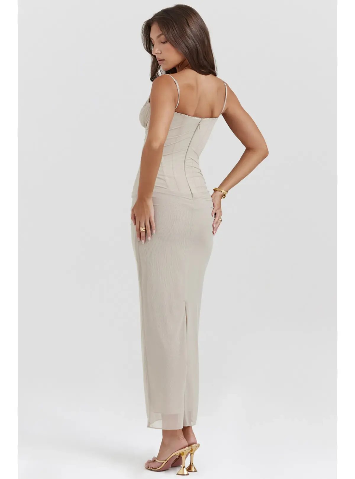 House of CB Nalini Maxi Dress in Sand Size AU 6 photo 5