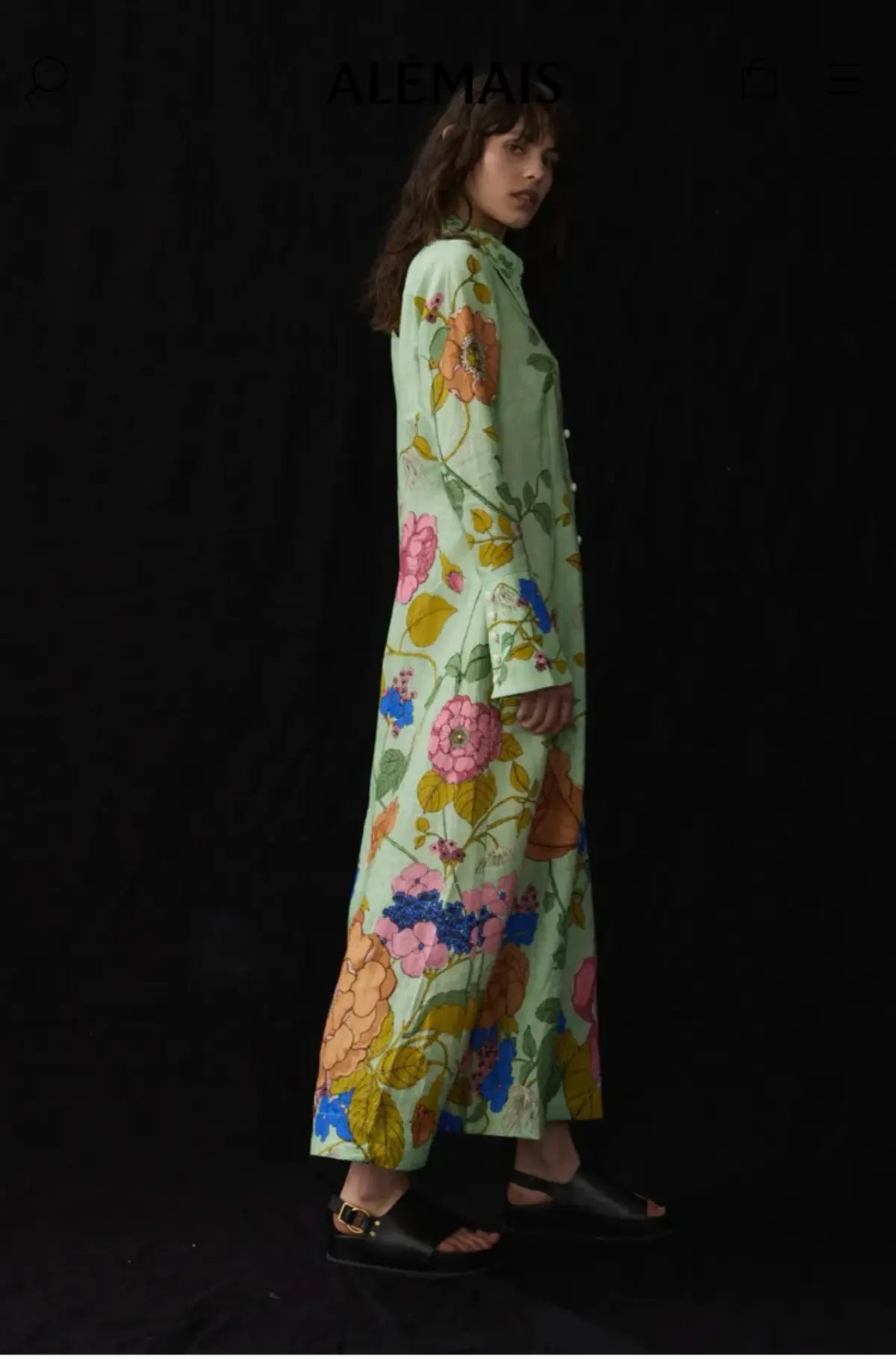 Alemais Olivia Shirt Dress Green Print Size 16 photo 2