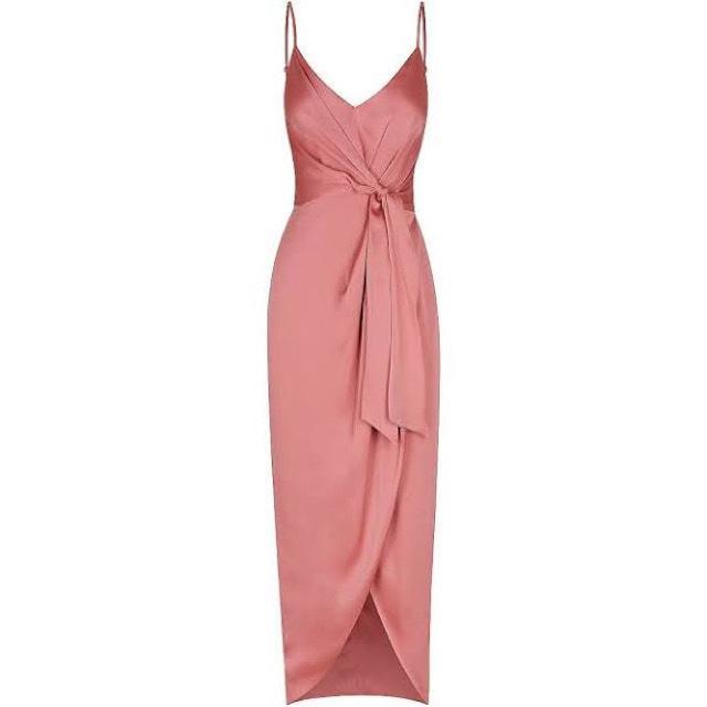 Shona Joy Luxe Tie Front Cocktail Dress Pink  Size 8 photo 4