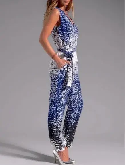 Diane Von Furstenberg Kawena Jumpsuit Multi Print Size 4 photo 3
