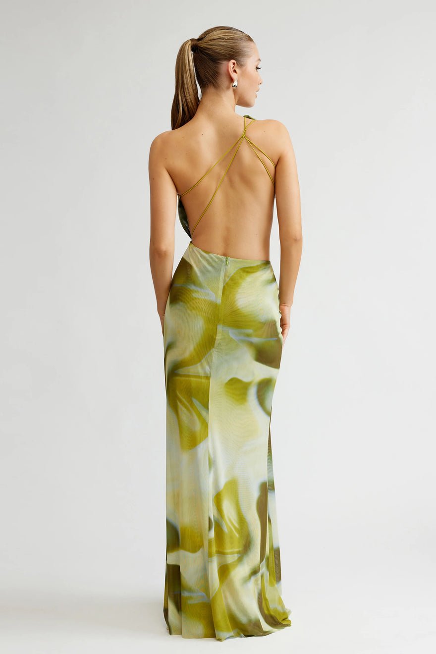 Lexi Zaniah Dress - Sage Liquify Print photo 4