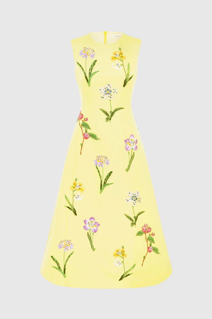 LEO LIN CLEO SLEEVELESS MIDI DRESS - WILD FLOWER PRINT IN SORBET photo 5