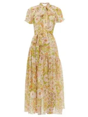 Zimmermann Super Eight Floral-print Silk-chiffon Dress - Pink Multi photo 4