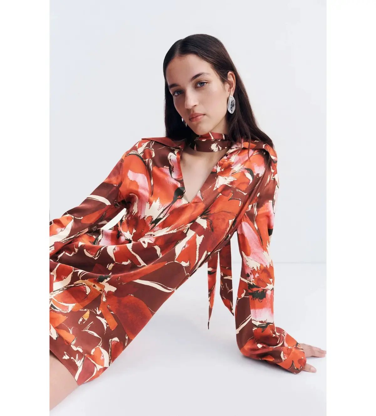 Shona Joy Nolita Shift Mini Dress Rosewood Floral One Size 6/XS photo 6