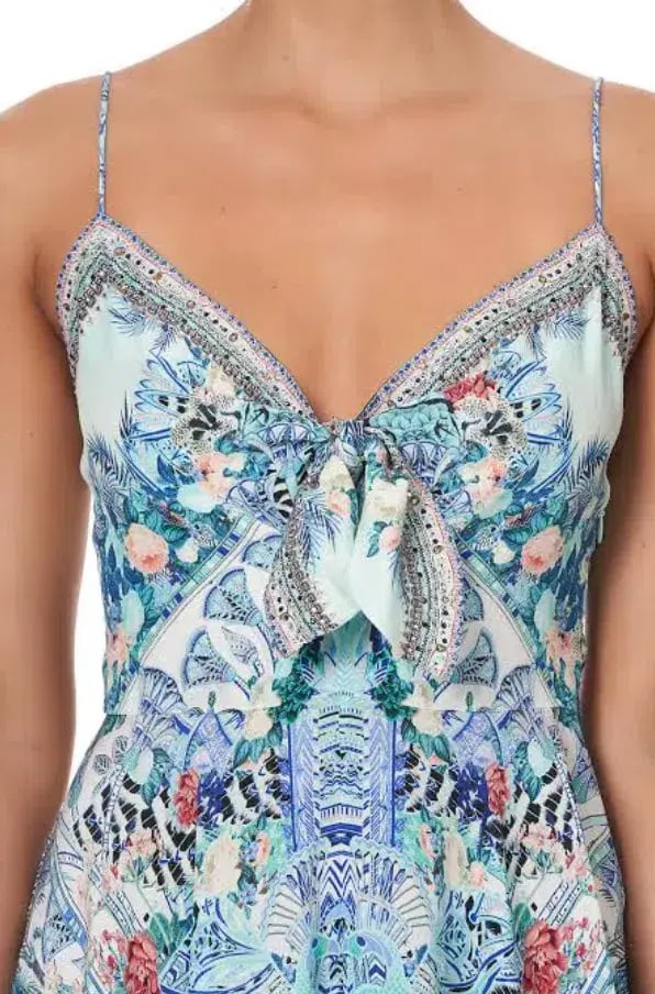 Camilla Short Dress With Tie Front Wings of Luxor Print Size M / AU 10 photo 4