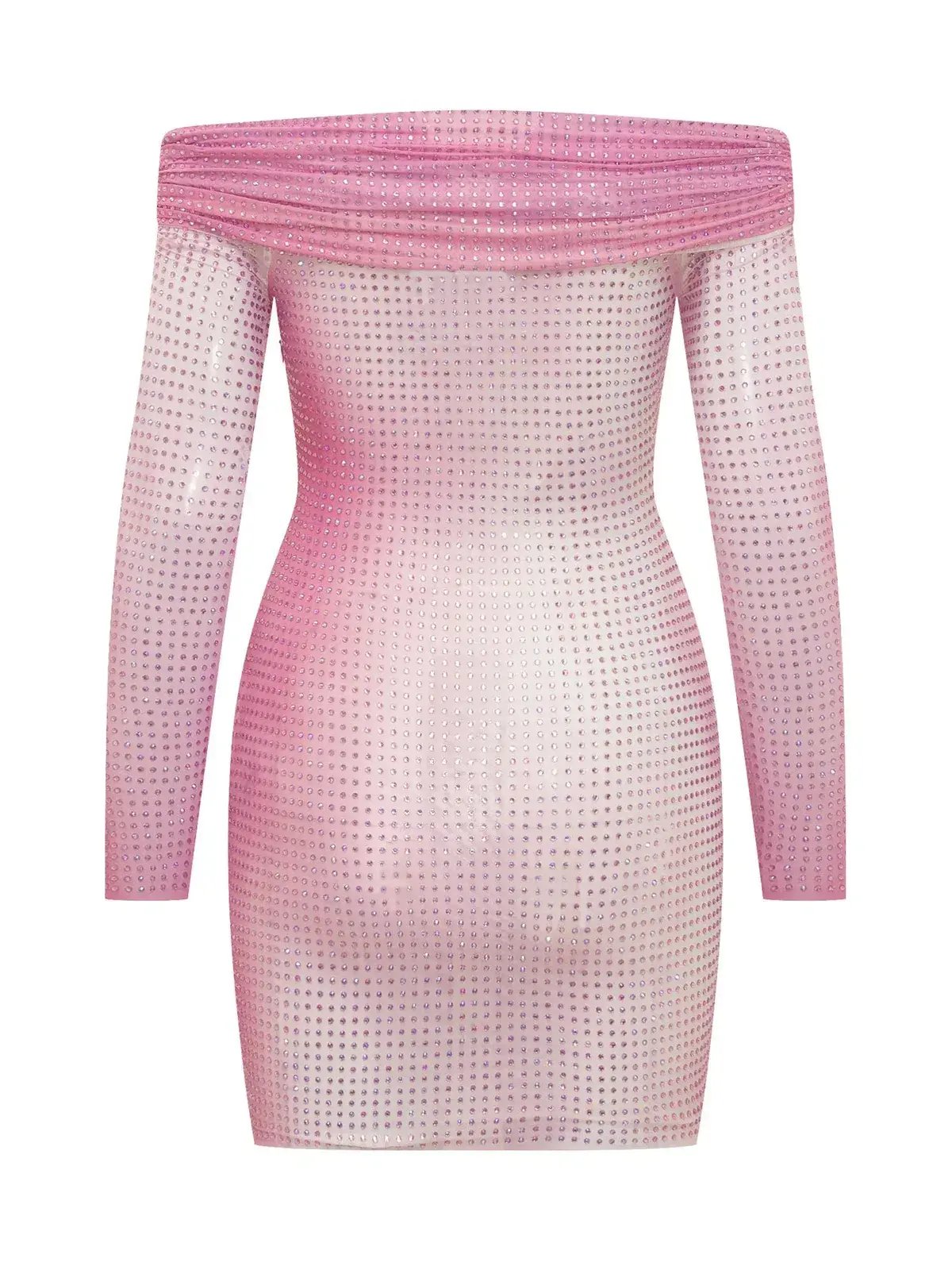 Self-Portrait Contour Print Embellished Mini Dress Pink Size 6 photo 5