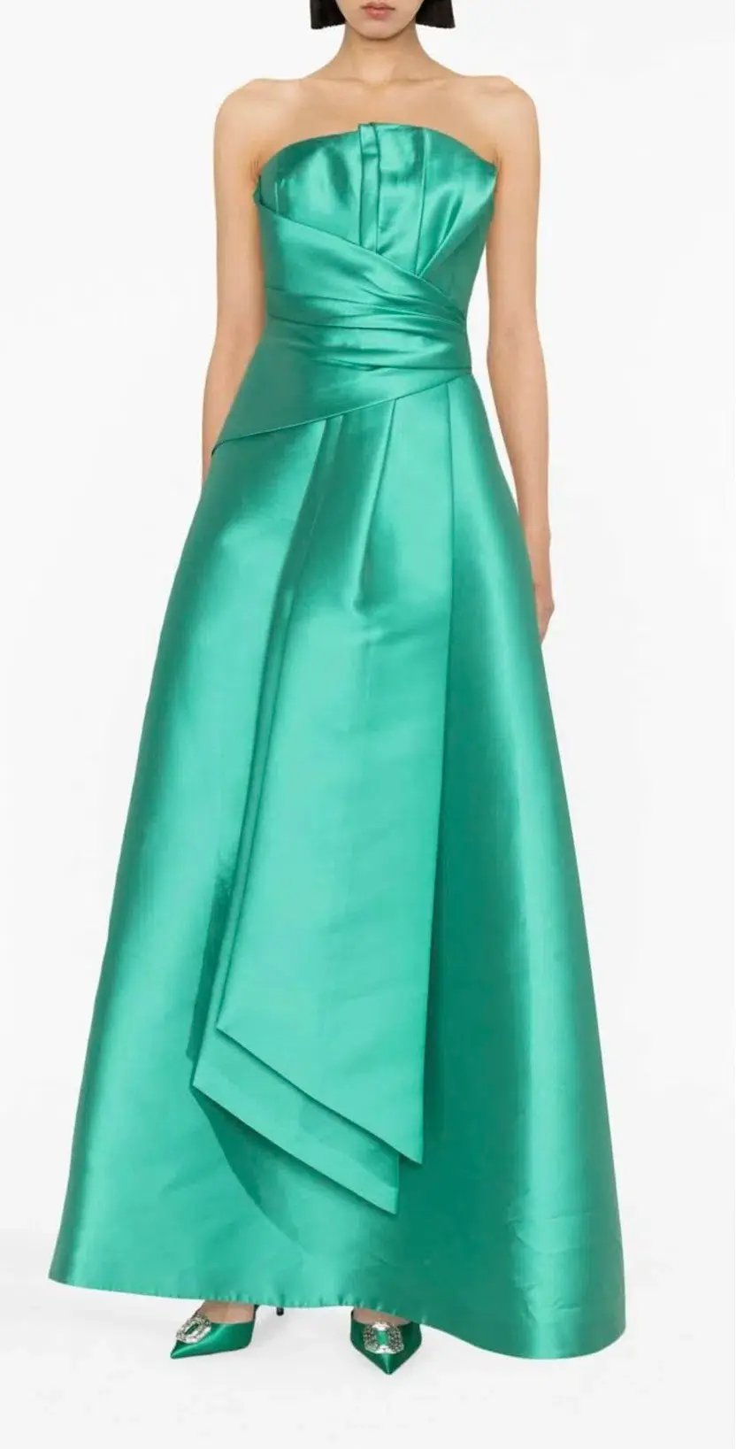 Alberta Ferretti Strapless Gown Green Size 8 photo 4