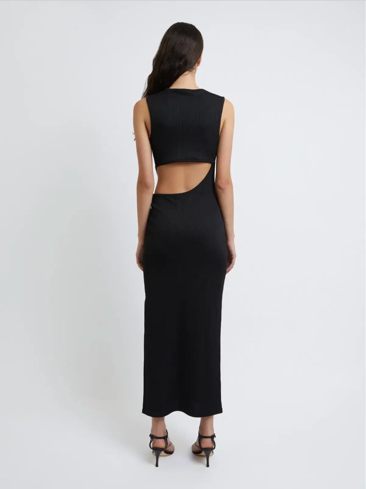 Christopher Esber Folia Float Buckle Tank Dress Midi Black Size 8 photo 3