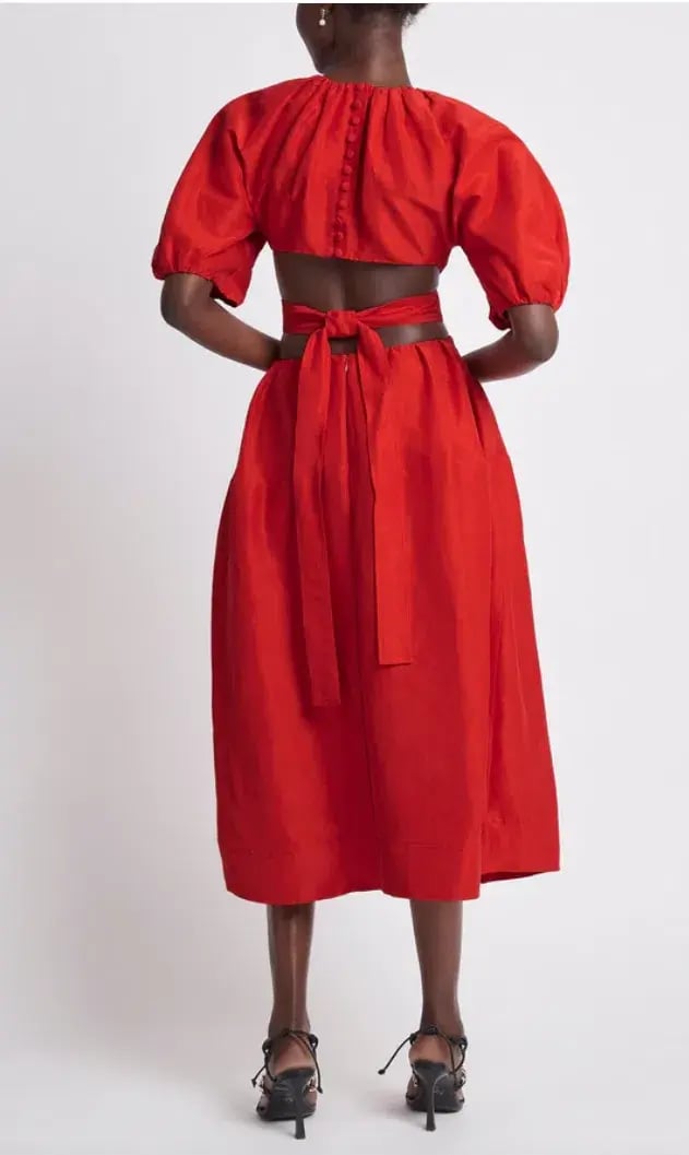 Aje Mimosa Cut Out Midi Dress Red Size 8 photo 3