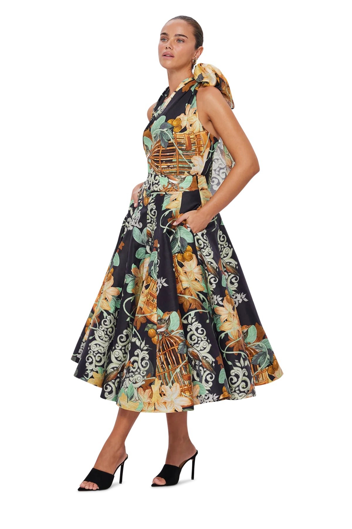 LEO LIN BRIDGET HALTERNECK TOP - AZALEA PRINT IN TWILIGHT photo 4