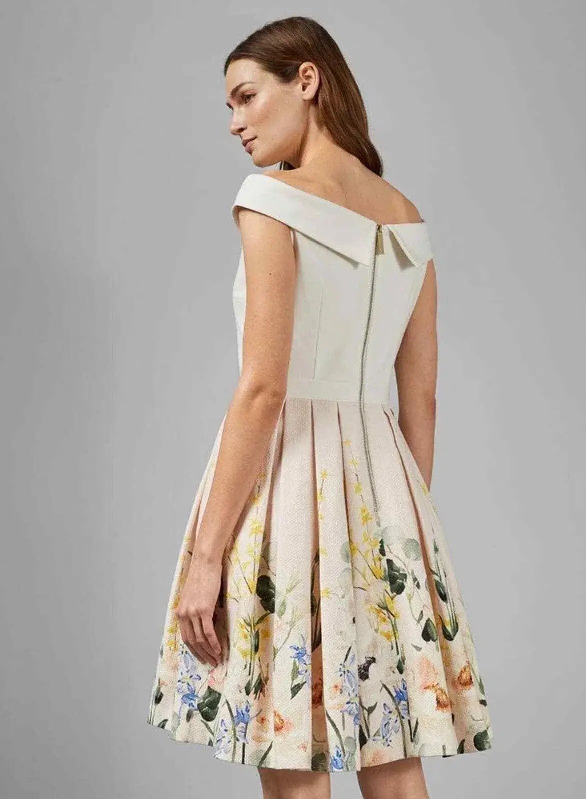 Ted Baker Oceanne Elegance Full Skirt Dress Floral Size 8 photo 4