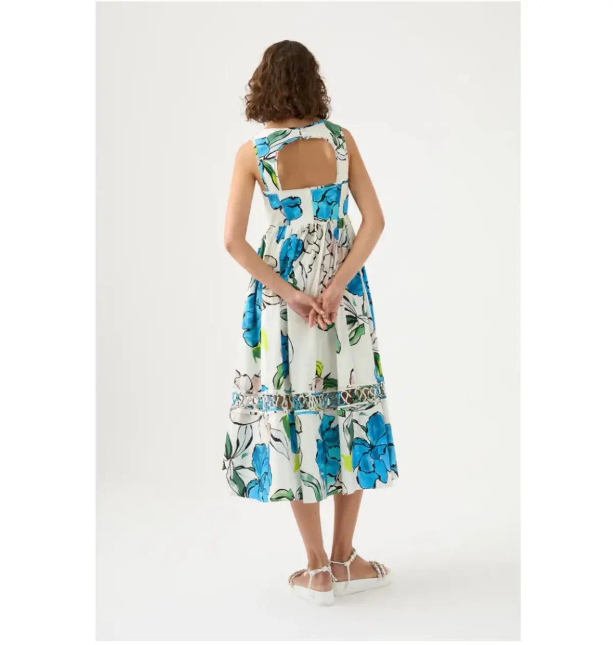 Aje Erika Cut Out Midi Dress Floral Size AU 10 photo 3
