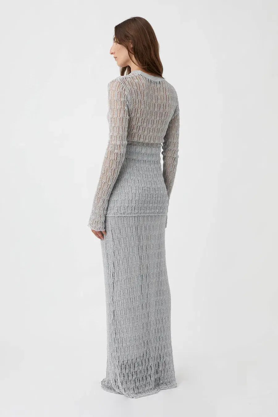 Camilla and Marc Jacque Knit Top and Skirt Set Silver Size L / AU 12 photo 3