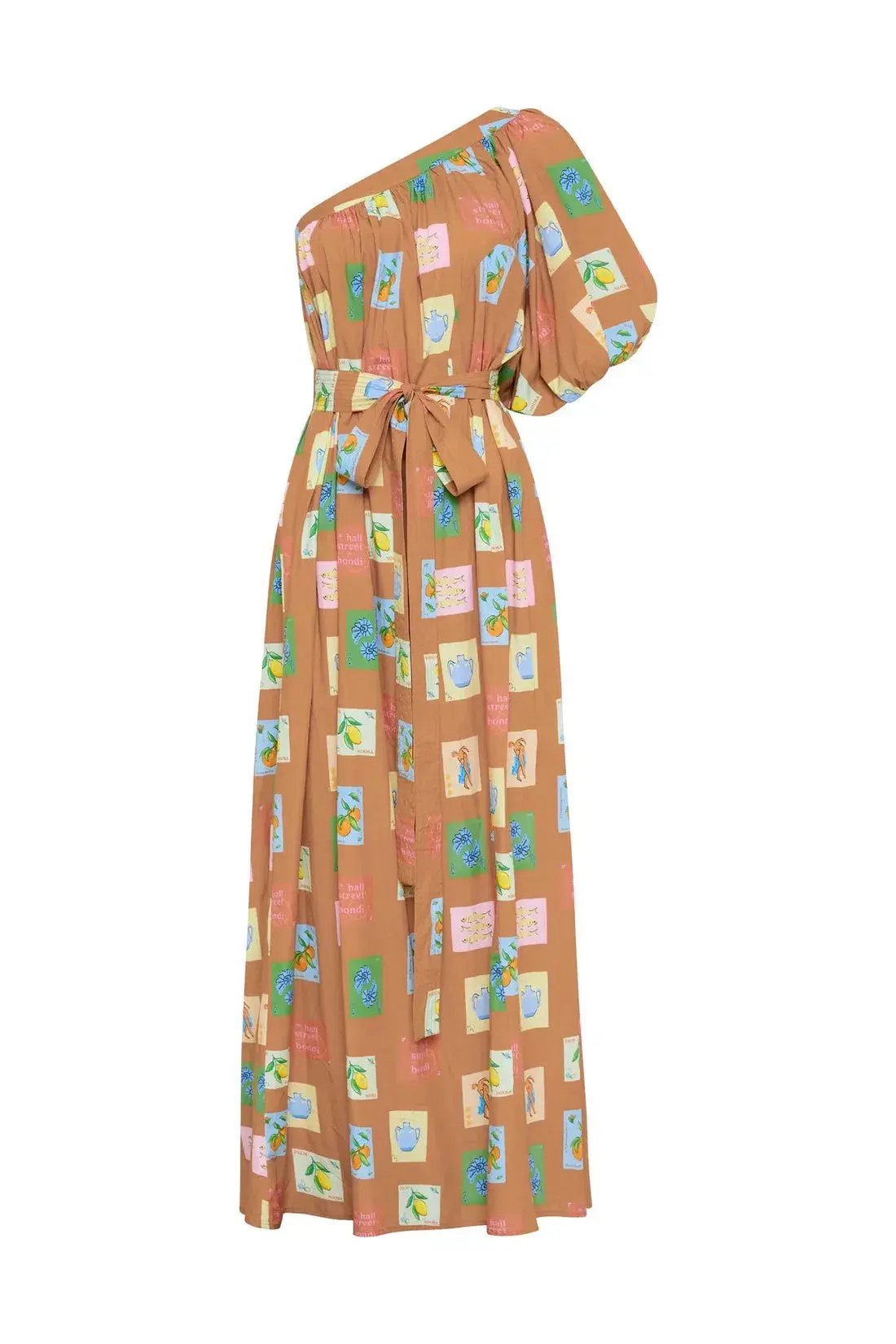 Palm Noosa Lotus Maxi Dress in Brown Print Size 12 photo 6