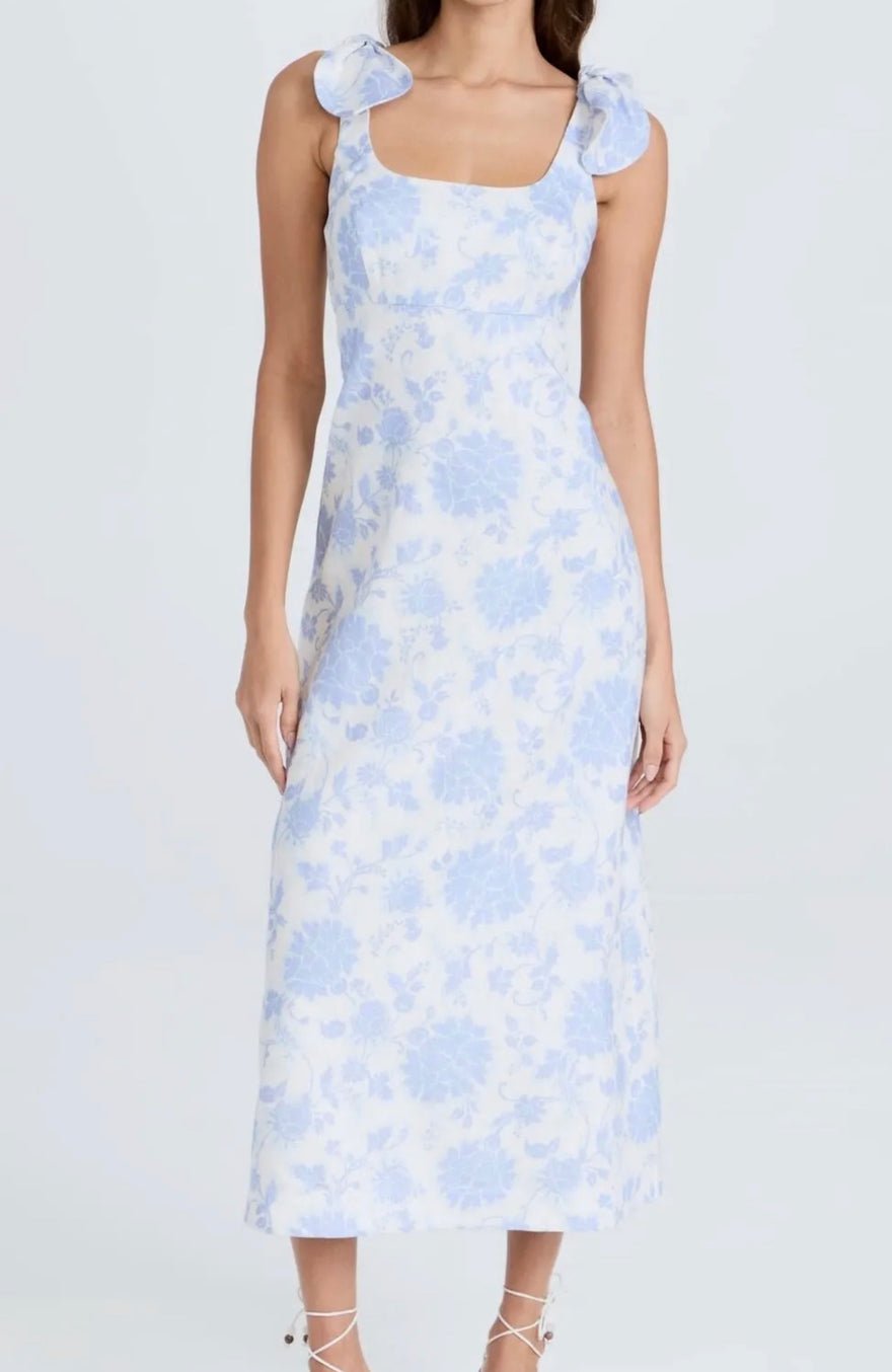 Zimmermann Postcard Open Back Floral-print Linen Midi Dress photo 4