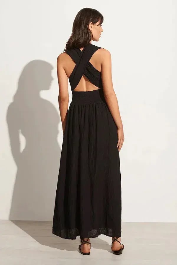 Faithfull The Brand Tropiques Maxi Dress Black Size 12 photo 3