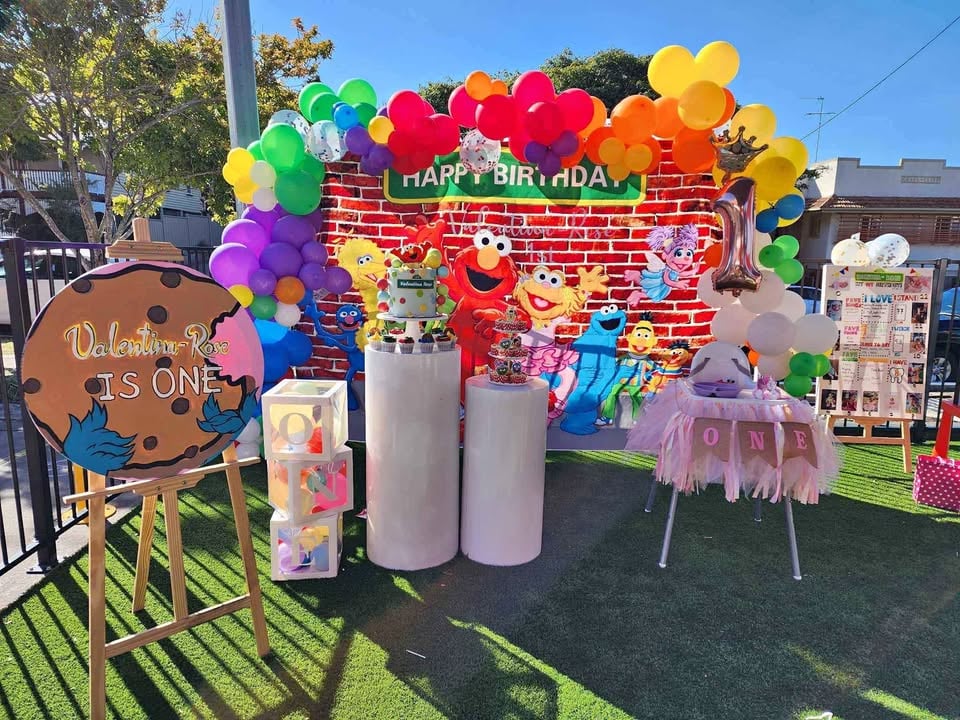**HIRE** Elmo Happy Birthday Backdrop Banner 2m by 3m photo 2