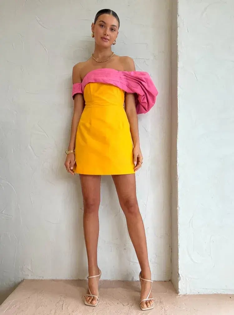 Rachel Gilbert Manuela Mini Dress Saffron & Yellow Size 3 / AU 12 photo 4