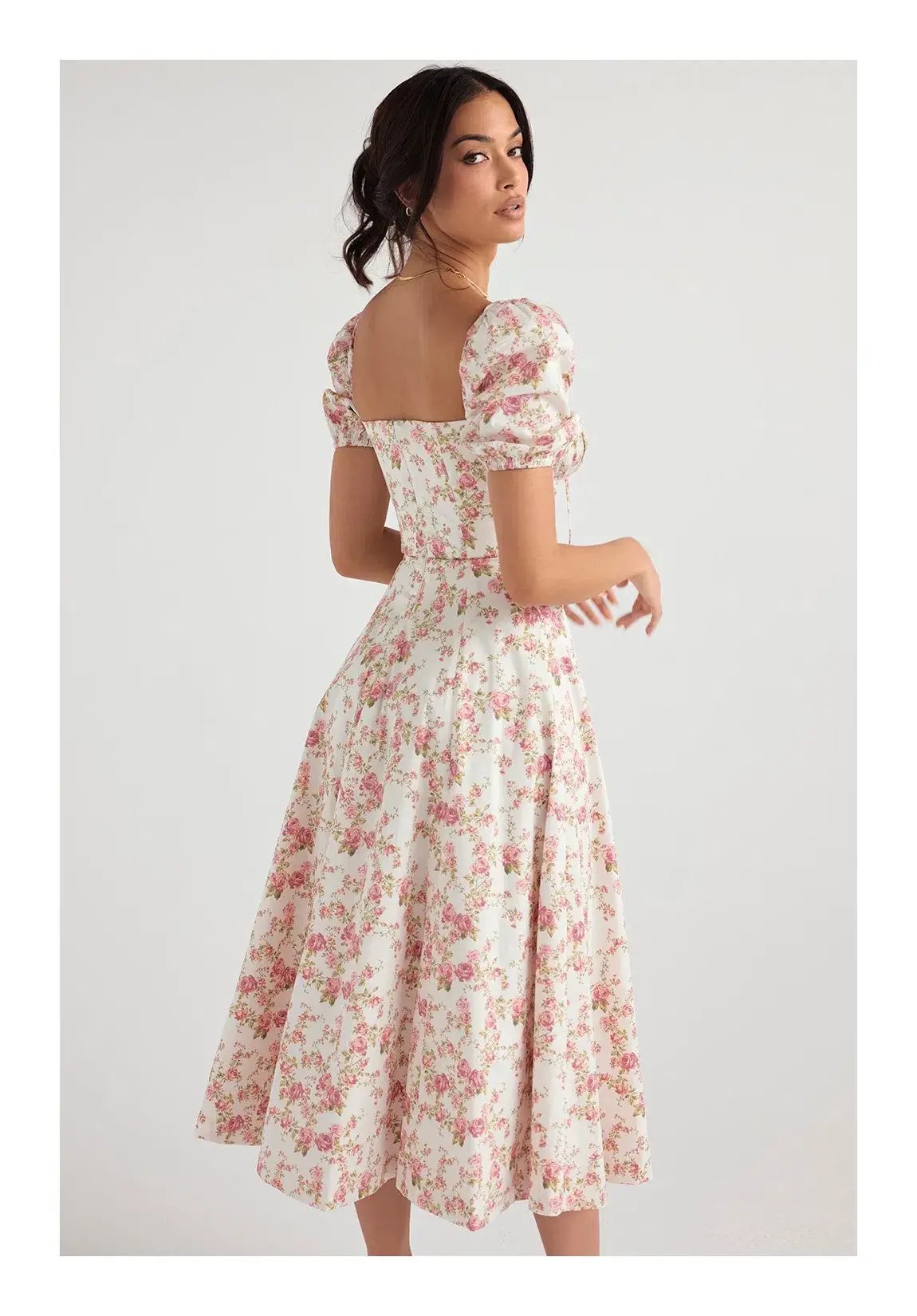 House of CB Tallulah Rose Print Puff Sleeve Midi Sundress Floral Size 12 photo 3
