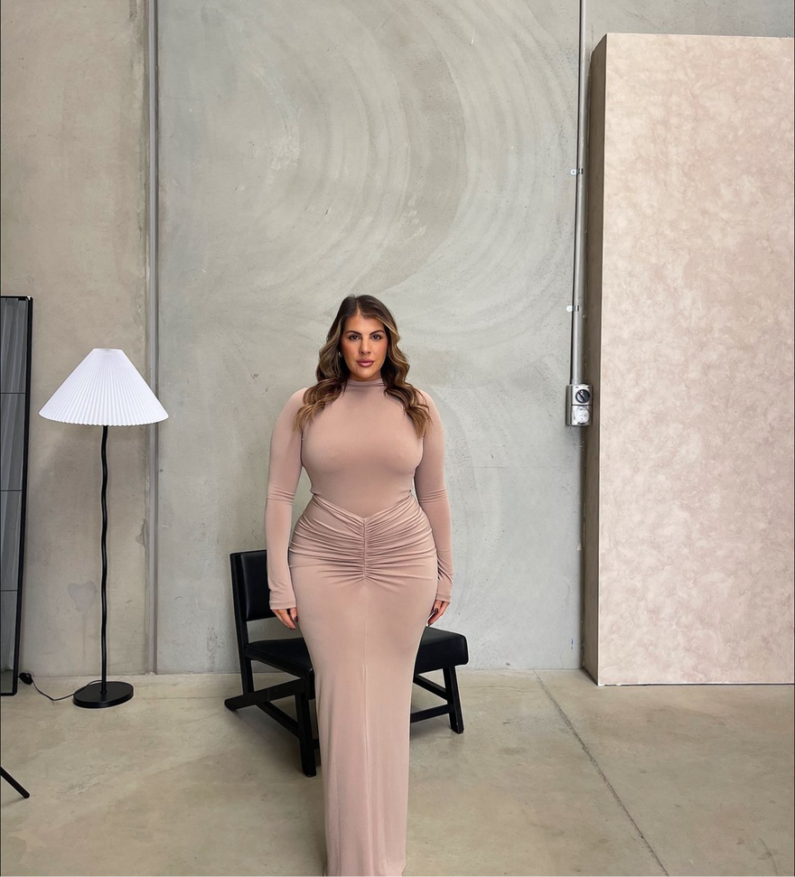 Effie Kats Tia Bodysuit & Kayson Maxi Skirt In Latte photo 2