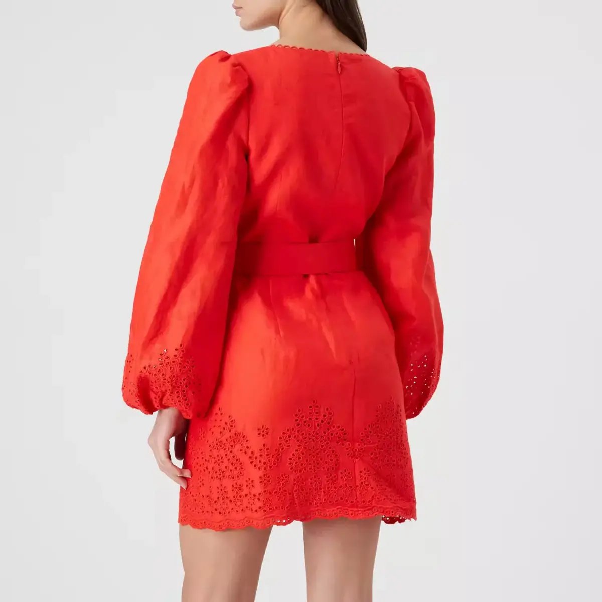 Rebecca Vallance Portia Long Sleeve Mini Dress Red Size AU 4 photo 3