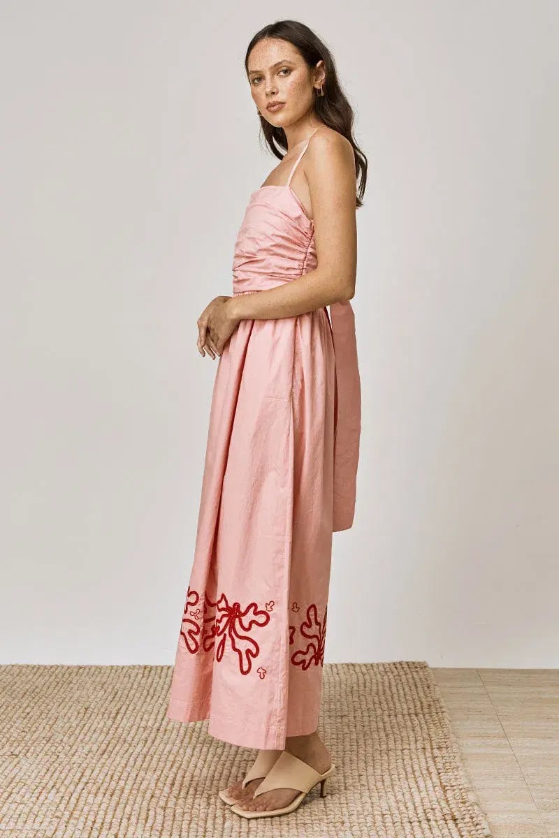 Mon Renn Mystique Midi Dress Strawberry Swirl Size 8 photo 3