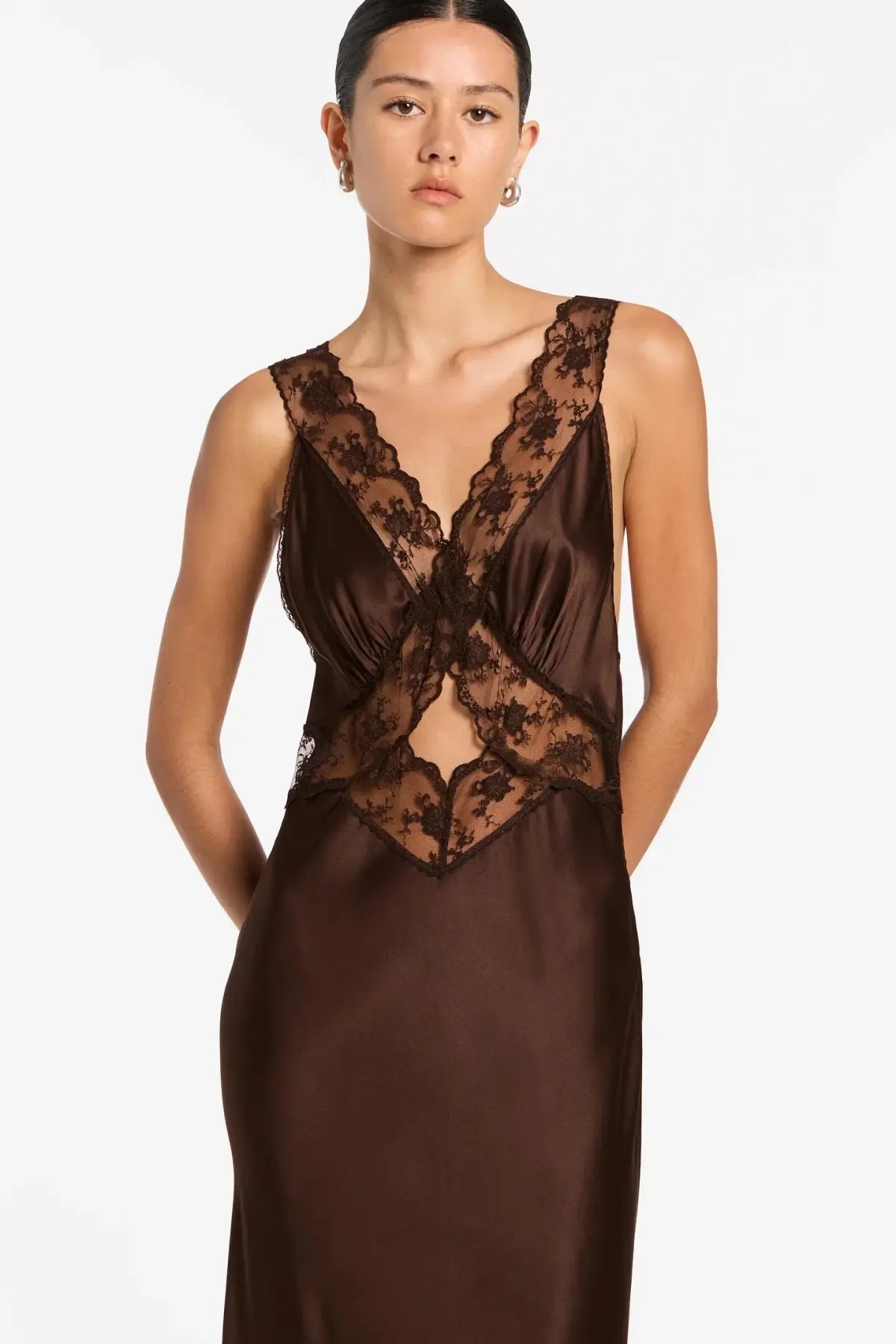Sir the Label Aries Cut Out Gown Brown Size 8 photo 3