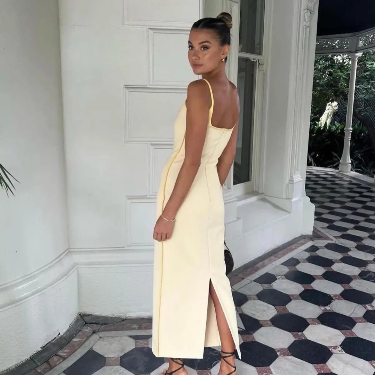 Paris Georgia Marlo Dress In Daffy Yellow Size XS/Au 6 photo 2