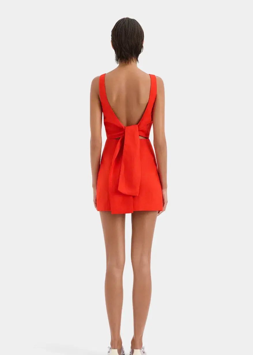 Sir the Label Iris Tie Mini Dress Red Size 6 photo 6