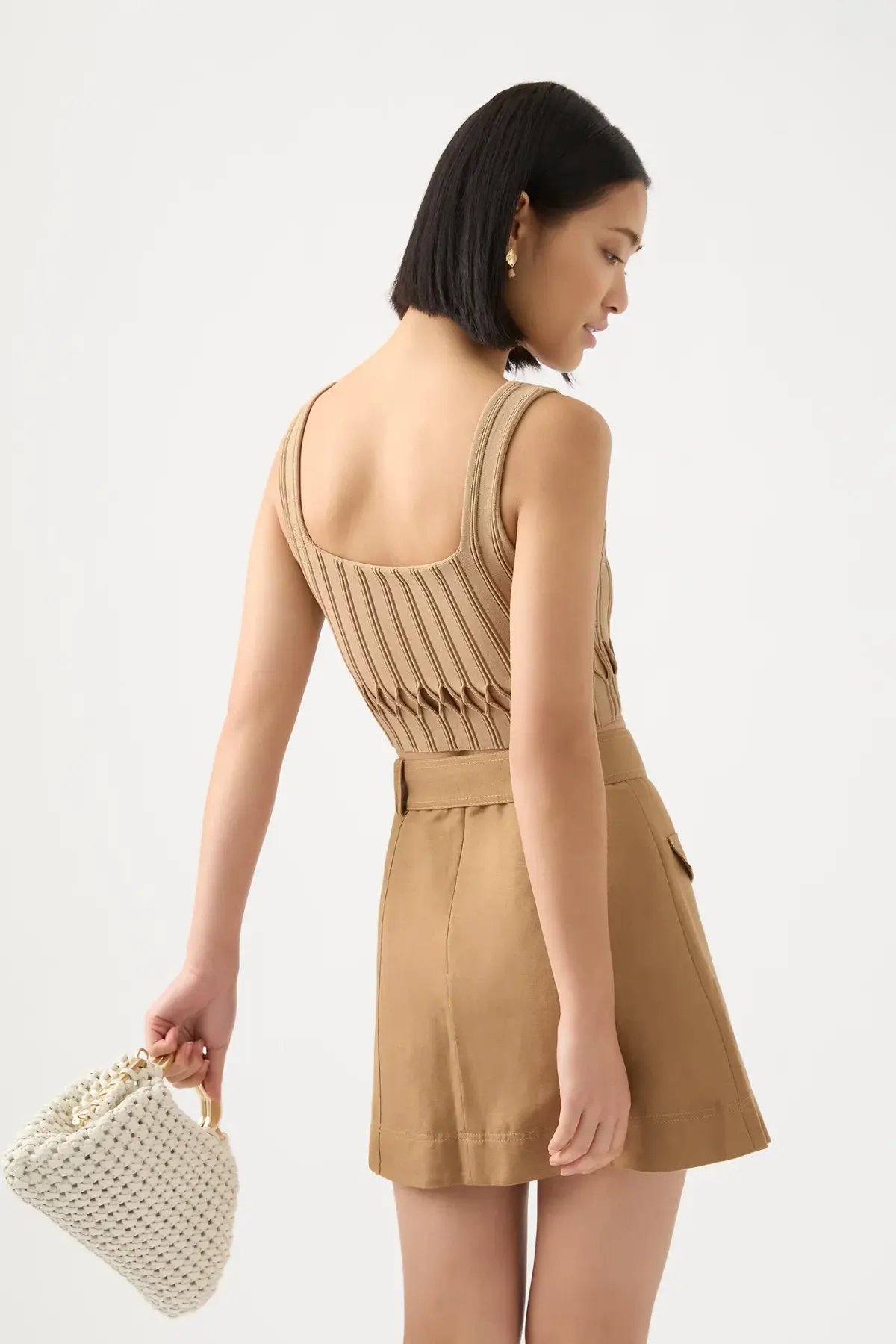 Aje Ney Diamond Cut Out Crop Top Brown Size AU 10 photo 3
