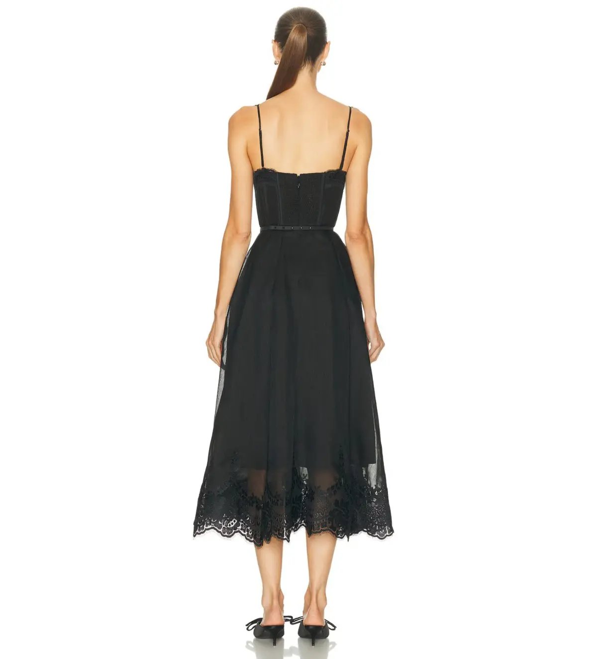 Zimmermann Hypnotic Lace Trim Gown Black Size 1 AU 10 photo 4