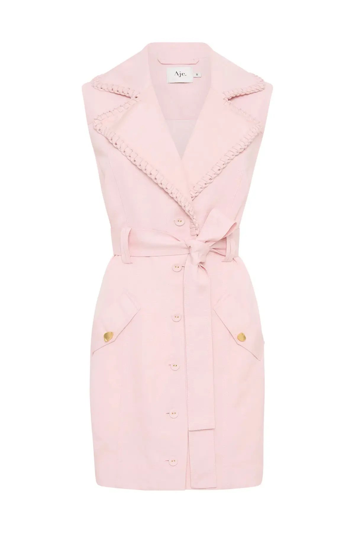 Aje Soft Pink Utility Mini Dress Blush Size 12 photo 4