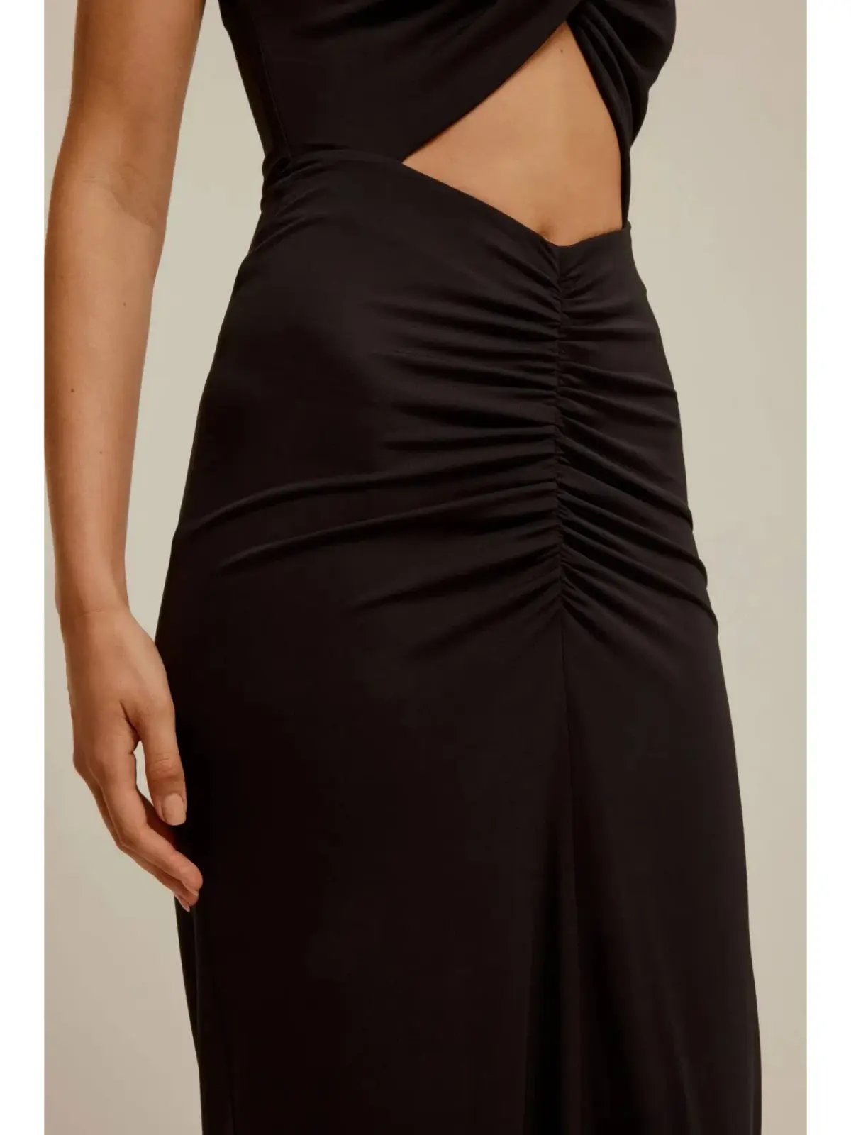 Venroy Draped Cutaway Strapless Dress Black Size AU 8 photo 3