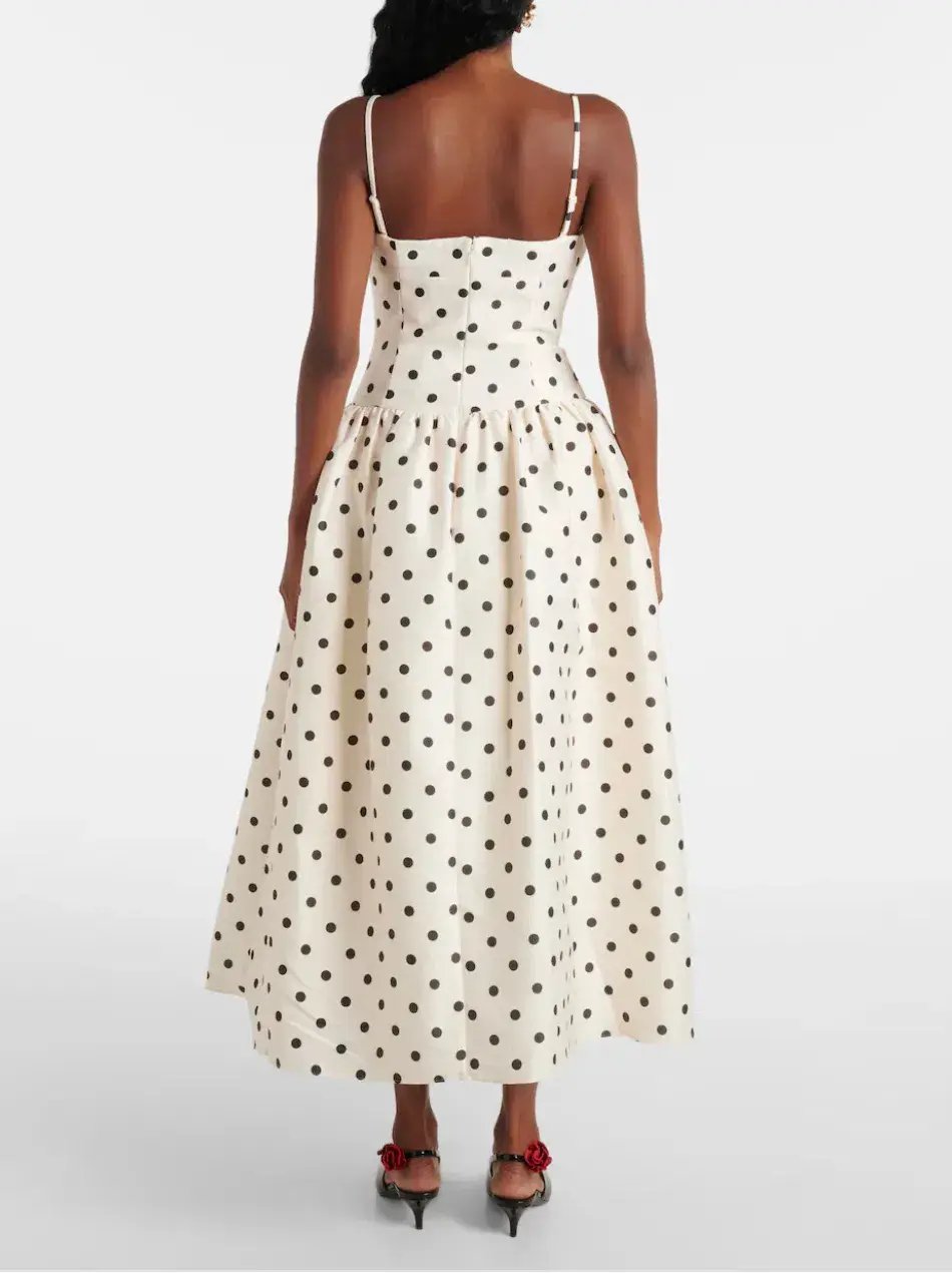 Self Portrait Polka-dot Taffetta Corset Dress Size 12 photo 5